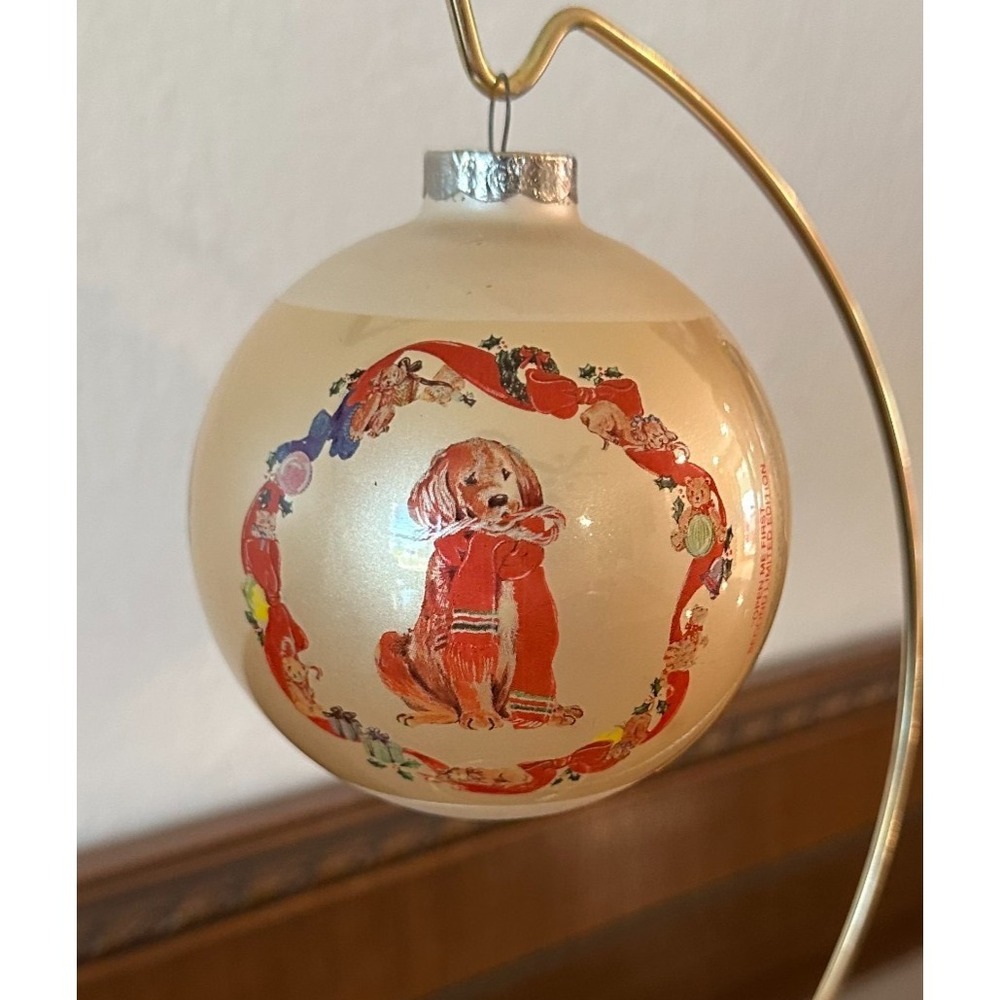 Schmid Gordon Fraser Open Me First‎ Christmas Dog 1985 Ornament